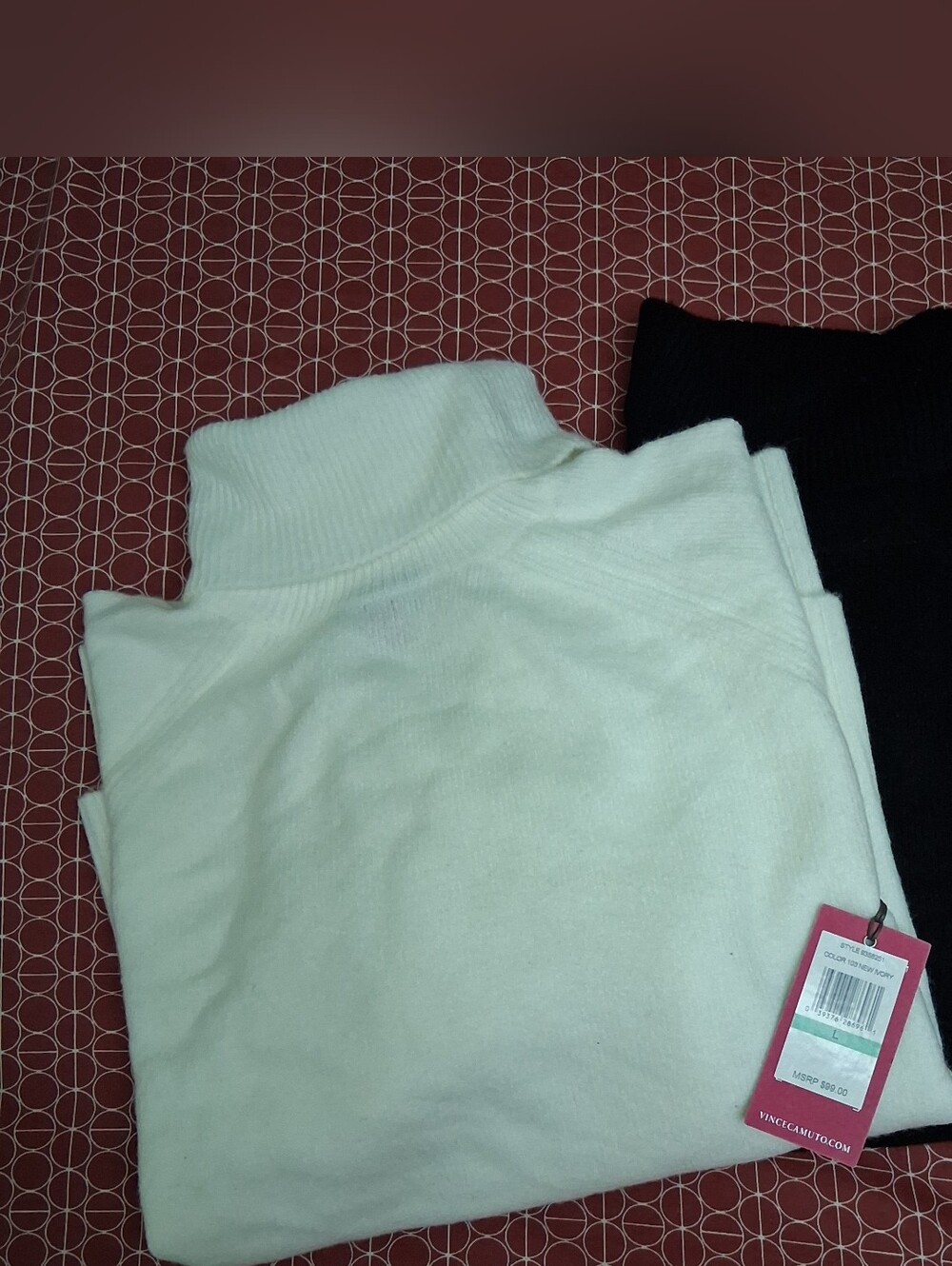 Lot Of 2 New Vince Camuto Classic 1 White And 1 Black Turtleneck Sweater